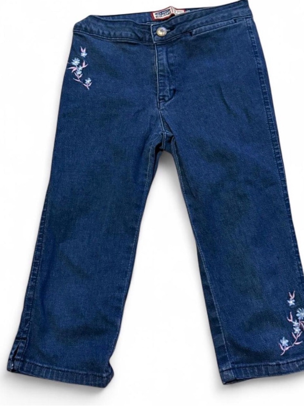 Vintage Old Navy Girls Jeans Embroidered Floral Denim Pants Blue Kids 4T?